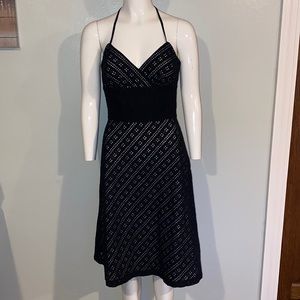 White House Black Market Black Flirty Eyelet Dress-Women’s Size 6